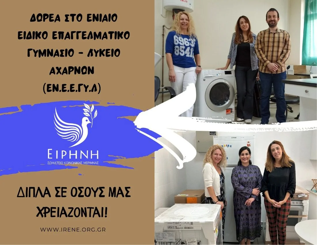 Donation from “IRENE” Association to the Special Vocational Gymnasium-Lyceum of Acharnes (EN.EE.GY.L.)