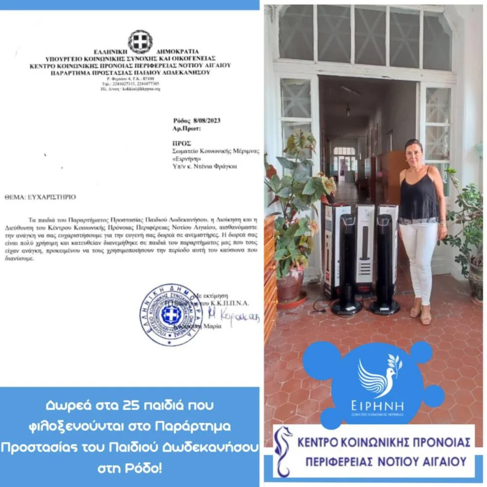 Donation of Fans to 25 Children at KKPPNA Rhodes
